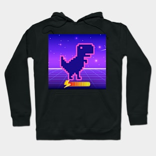 Outrun Power Up Dinosaur Hoodie